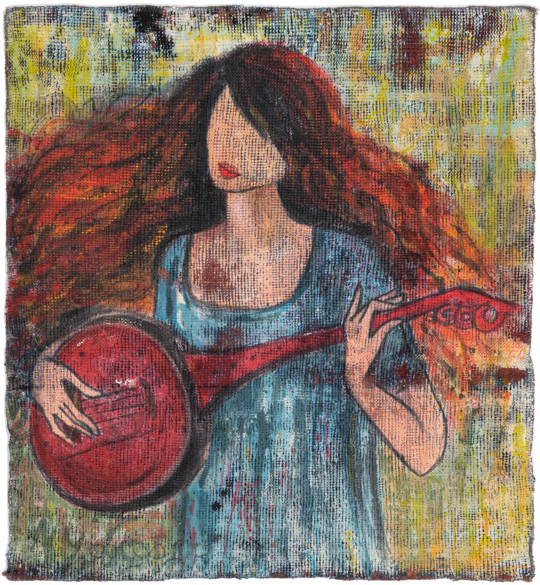 3' 4 x 3' 8  Hand Knotted Ultra Vintage Persian Wool Square Rug