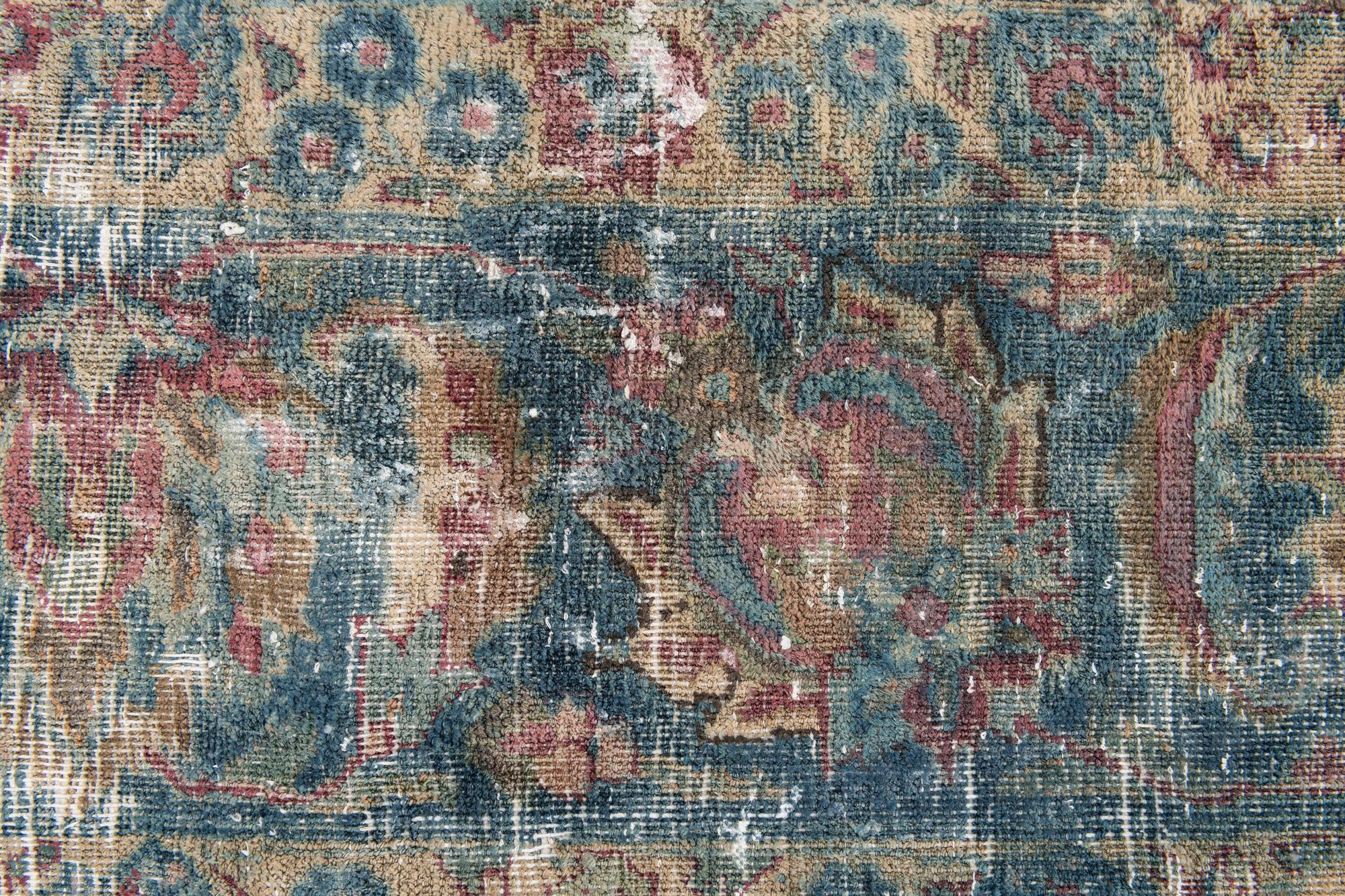 9' 5 x 9' 9 Hand Knotted Ultra Vintage Persian Wool Square Rug
