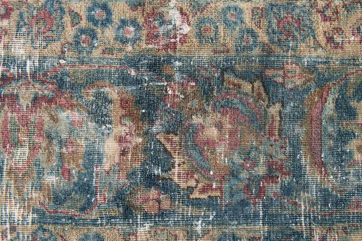 9' 5 x 9' 9 Hand Knotted Ultra Vintage Persian Wool Square Rug