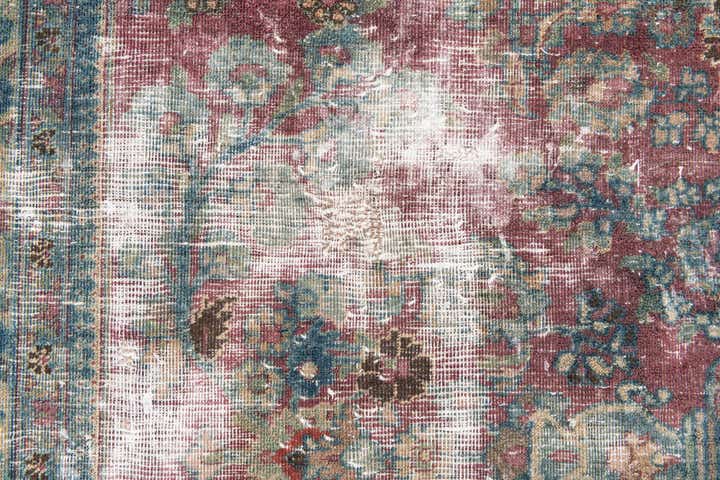 9' 5 x 9' 9 Hand Knotted Ultra Vintage Persian Wool Square Rug