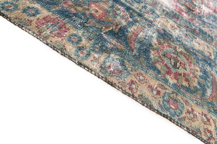 9' 5 x 9' 9 Hand Knotted Ultra Vintage Persian Wool Square Rug