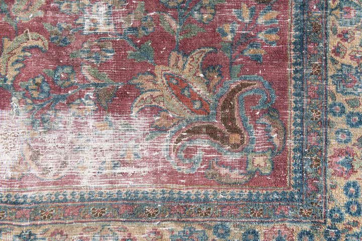 9' 5 x 9' 9 Hand Knotted Ultra Vintage Persian Wool Square Rug