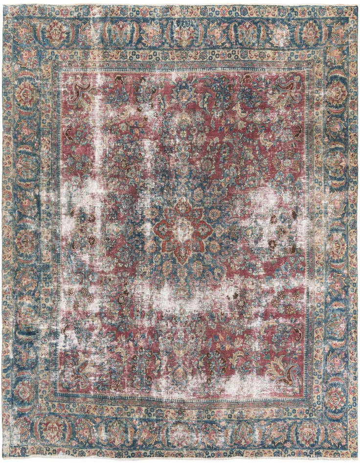 Detail image of 9' 5 x 9' 9 Hand Knotted Ultra Vintage Persian Wool Square Rug