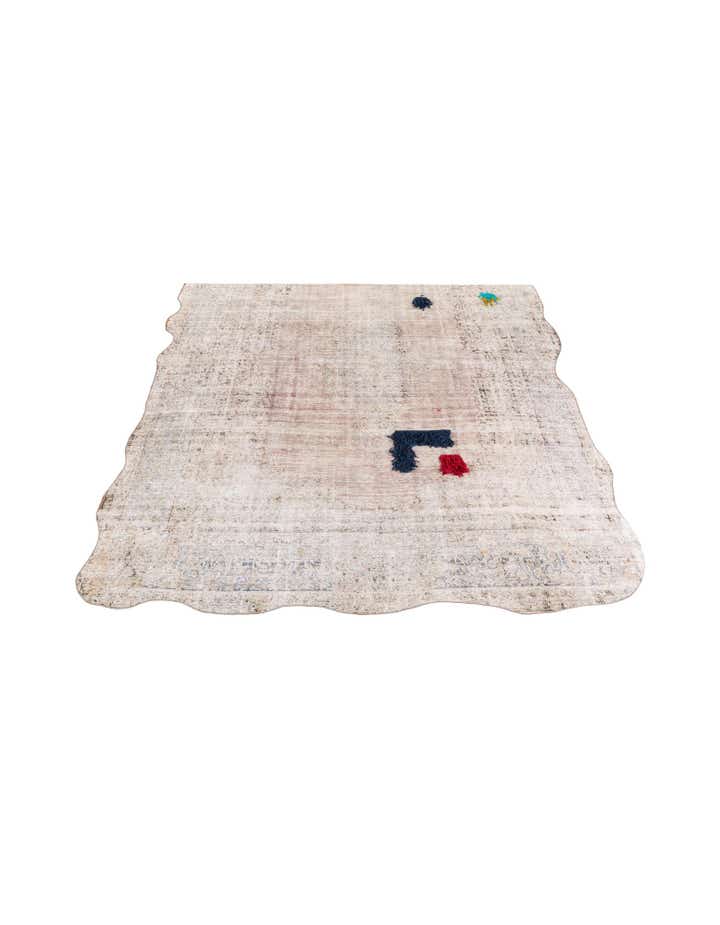 8' 10 x 9' 6 Hand Knotted Ultra Vintage Persian Wool Square Rug