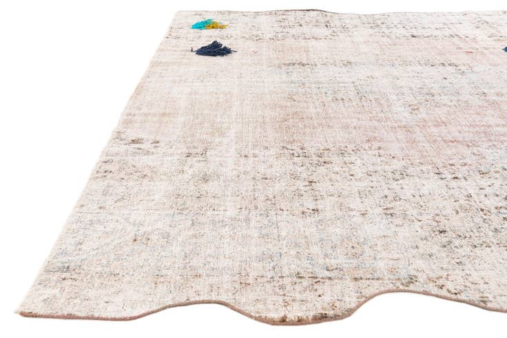 Detail image of 8' 10 x 9' 6 Hand Knotted Ultra Vintage Persian Wool Square Rug