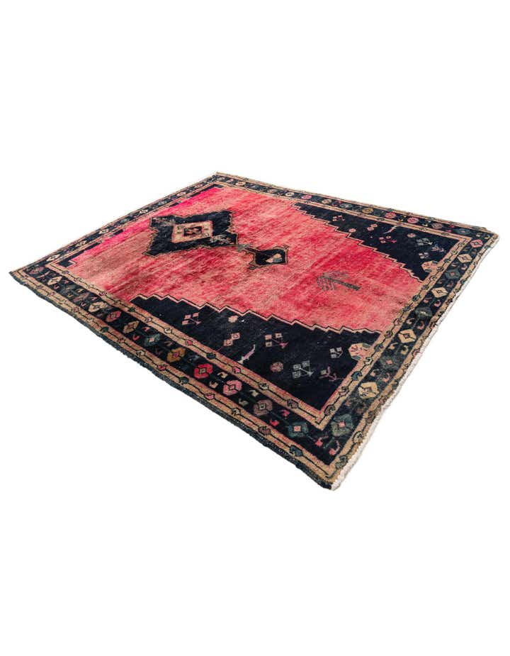 5' 1 x 6' Hand Knotted Ultra Vintage Persian Wool Square Rug