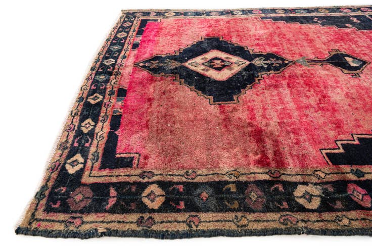 Detail image of 5' 1 x 6' Hand Knotted Ultra Vintage Persian Wool Square Rug