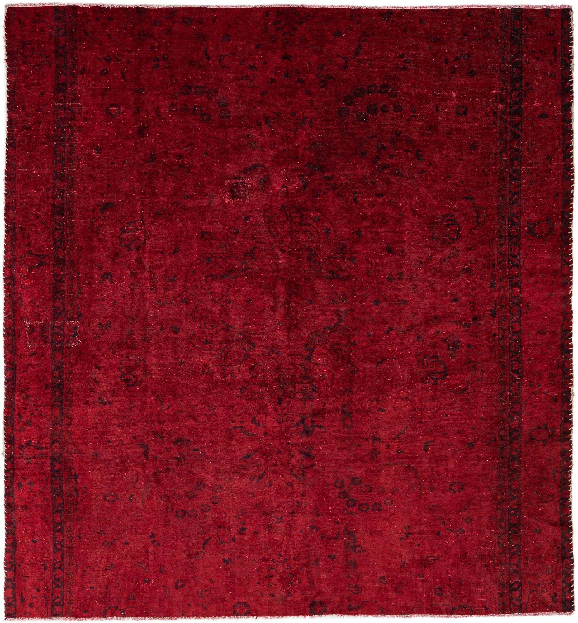 6' 10 x 7' 4 Hand Knotted Ultra Vintage Persian Wool Square Rug