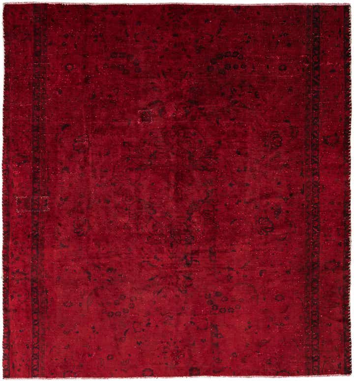 6' 10 x 7' 4 Hand Knotted Ultra Vintage Persian Wool Square Rug