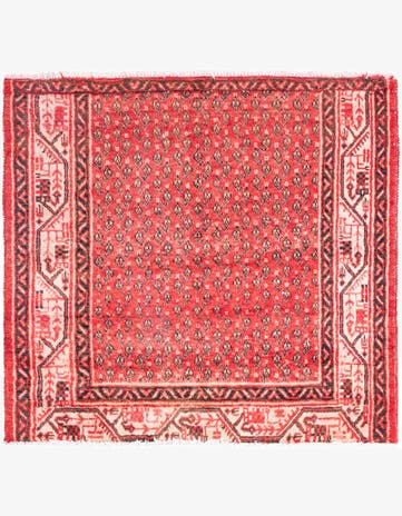 3' 5 x 3' 7 Hand Knotted Ultra Vintage Persian Wool Square Rug