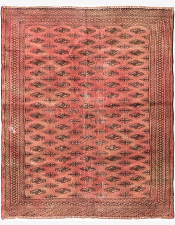 3' 7 x 4' 5 Hand Knotted Ultra Vintage Persian Wool Square Rug