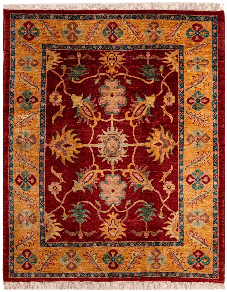 Detail image of 6' 5 x 6' 5 Hand Knotted Ziegler Wool Square Rug