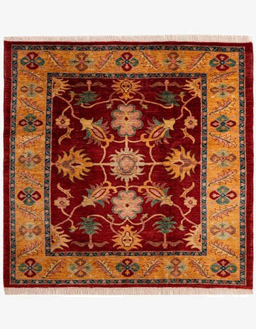 6' 5 x 6' 5 Hand Knotted Ziegler Wool Square Rug
