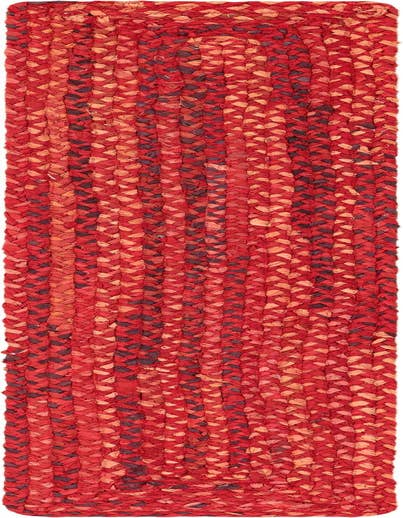 Detail image of 1' 2 x 6' 1  Hand Braided Chindi Table Runner Rug
