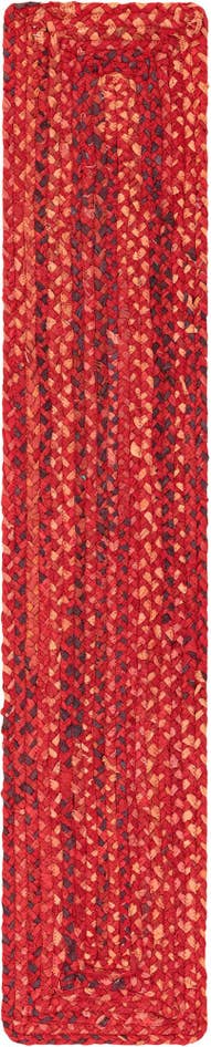Detail image of 1' 2 x 6' 1 Handmade Braided Chindi Table Runner Rug