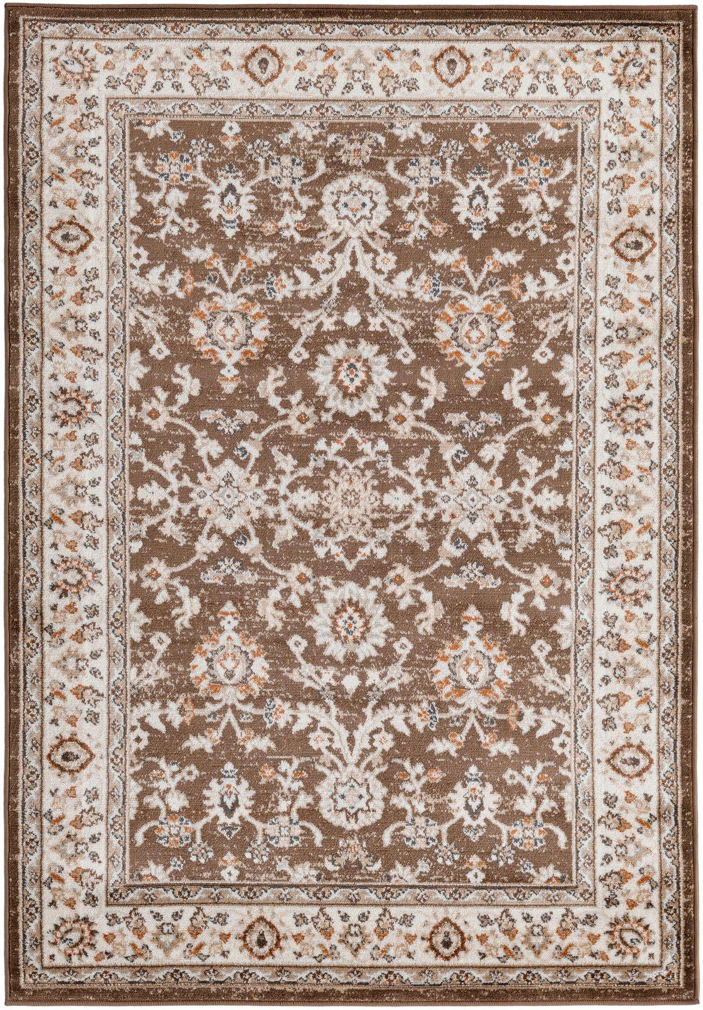 4' x 6' Reuben · Border rug, brown