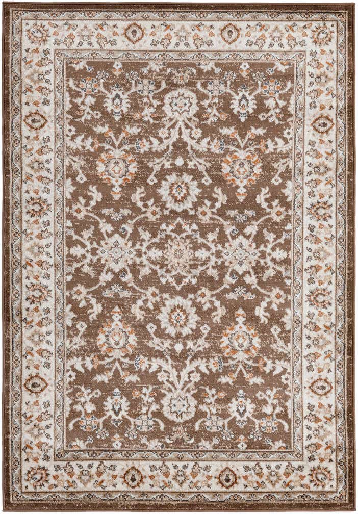 4' x 6' Reuben · Border rug, brown
