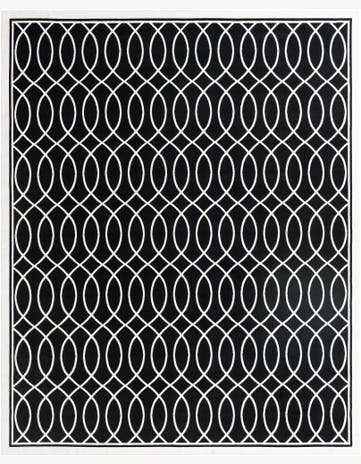 9' 10 x 12' Richfield · Lattice rug, black and white