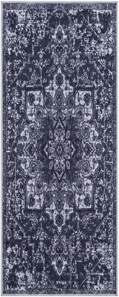 2' x 5' Rideout · Distressed medallion rug, charcoal and gray