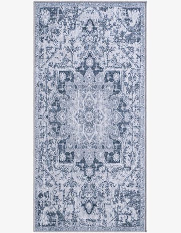 2' x 4' Rideout · Distressed medallion rug, gray and ivory