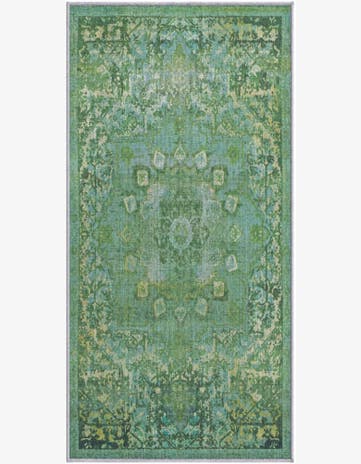 2' x 4' Rideout · Distressed medallion rug, turquoise and green