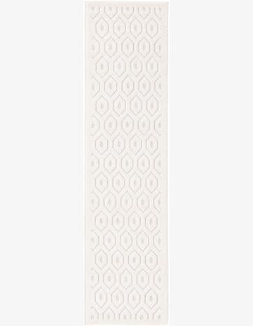 2' x 8' Roanoke · Geometric lattice Outdoor Rug, ivory