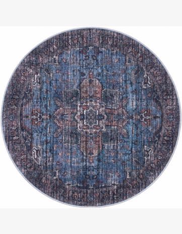 5' 3 x 5' 3 Roarke · Border rug, blue