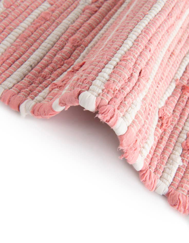 Detail image of 2' 2 x 3' 7 Hand Woven Chindi Cotton Hearth Rug