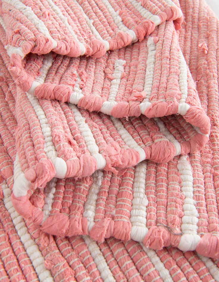 Detail image of 2' 2 x 3' 7 Hand Woven Chindi Cotton Hearth Rug