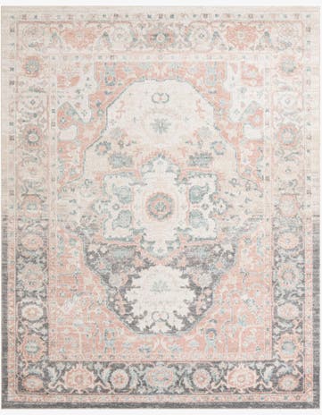 Rose Pink and Gray Madeline Vintage Rug