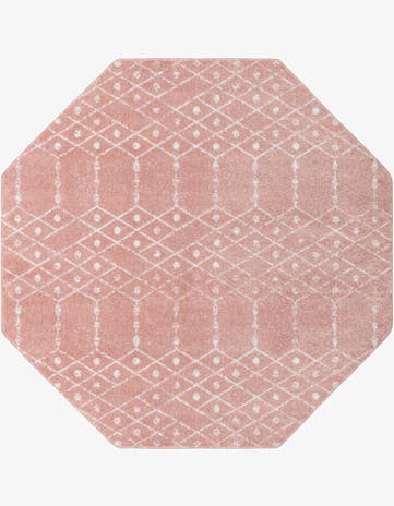 Rose Pink Paxon Trellis Octagon Rug