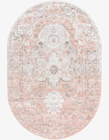 Rose Pink Madeline Vintage Oval Rug