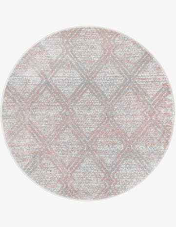 Rose Pink Kamala Washable Round Rug