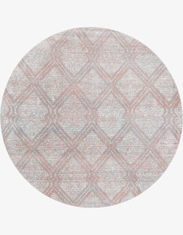 Rose Pink Kamala Washable Round Rug