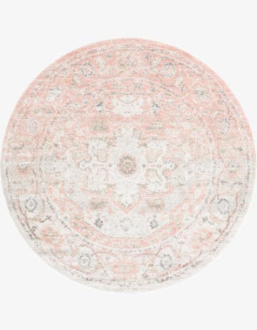 Rose Pink Madeline Vintage Round Rug