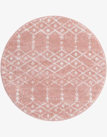 Rose Pink Paxon Trellis Round Rug