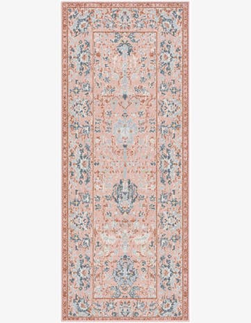 Rose Pink Kamala Washable Runner Rug