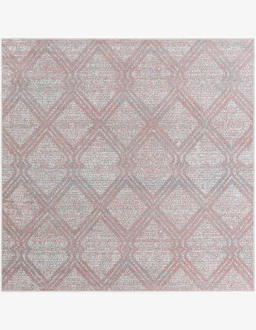 Rose Pink Kamala Washable Square Rug