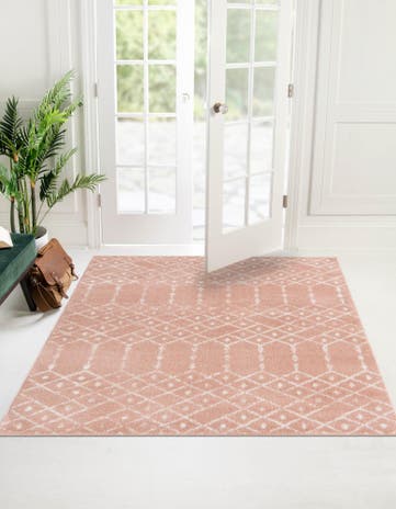 Rose Pink Paxon Trellis Square Rug