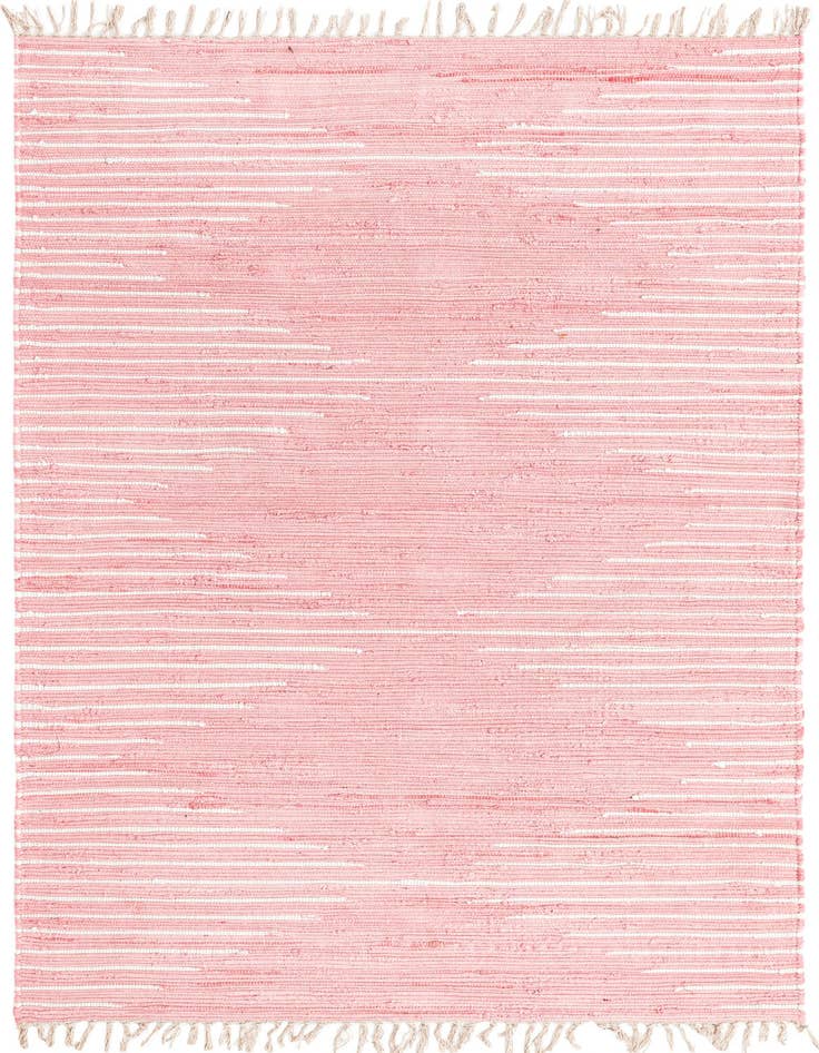 Detail image of 5' 1 x 8' Hand Woven Chindi Cotton Rug