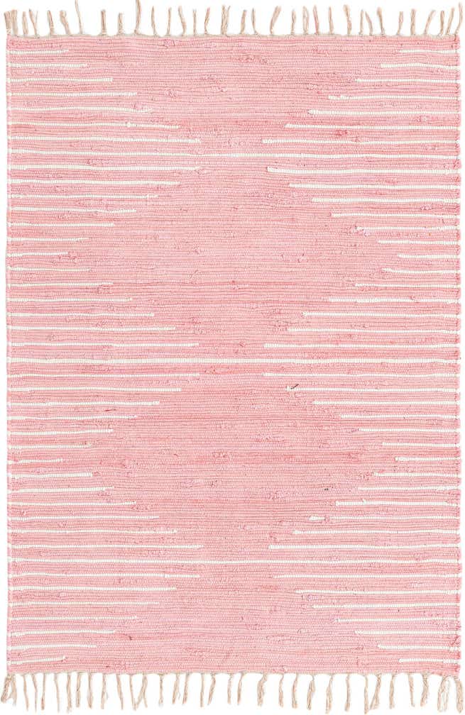 4' 1 x 6' 1 Hand Woven Chindi Cotton Rug