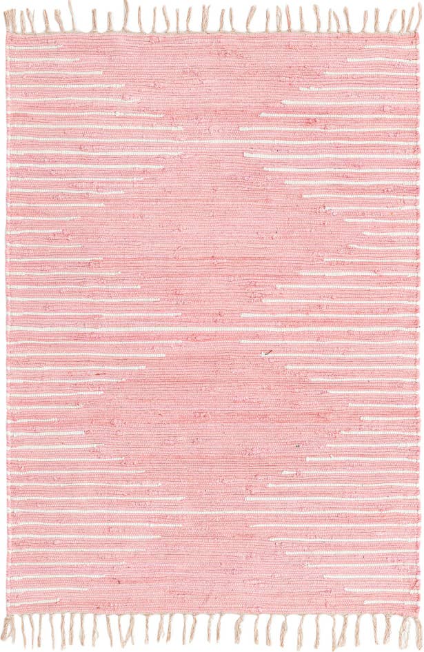 Detail image of 4' 1 x 6' 1 Hand Woven Chindi Cotton Rug