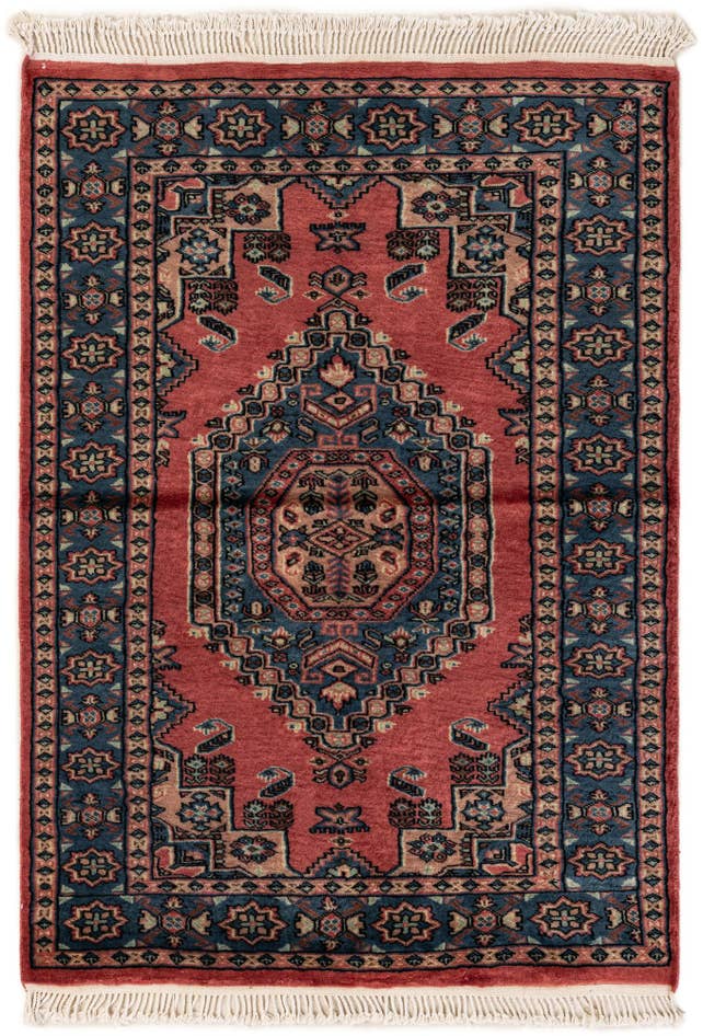 Detail image of 3' 3 x 4' 6 Hand Knotted Bokhara Wool Rug