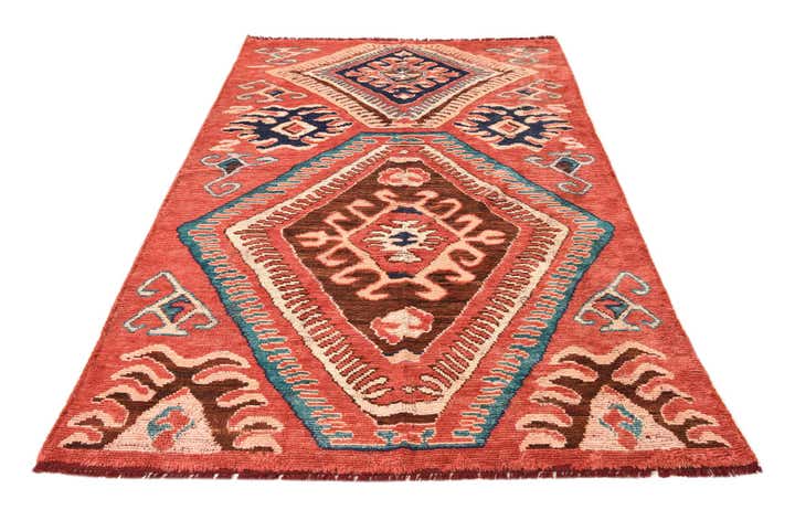 155cm x 255cm Handgeknoopt Kazak Wol Vloerkleed