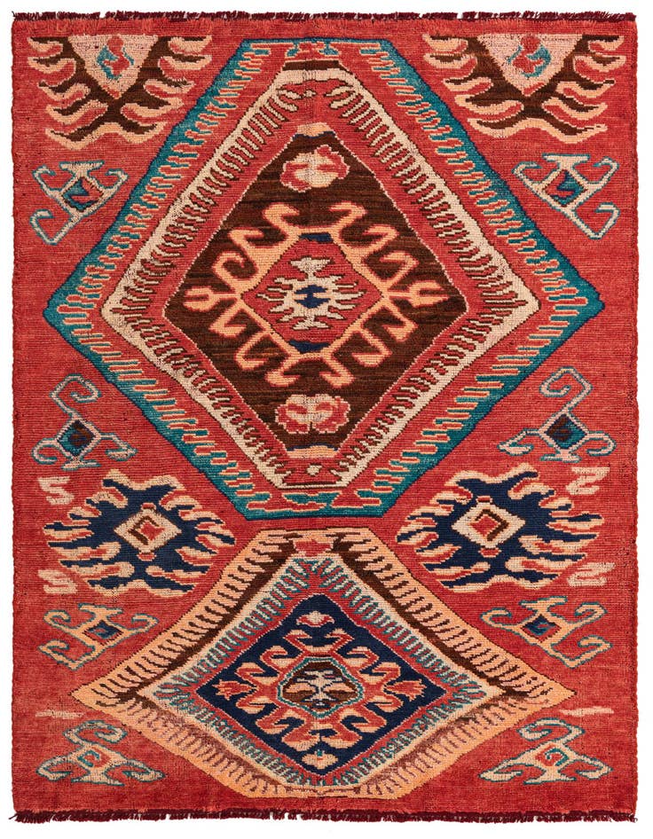 Detail image of 5' 2 x 8' 5 Hand Knotted Kazak Wool Rug