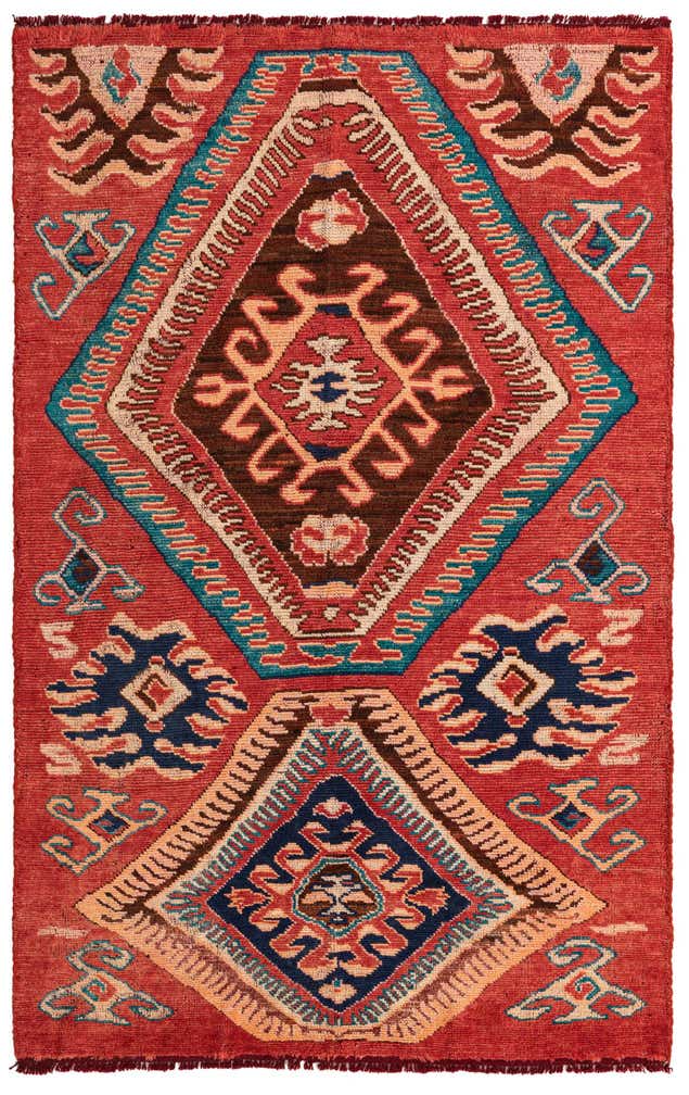 155cm x 255cm Handgeknoopt Kazak Wol Vloerkleed