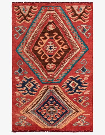 5' 2 x 8' 5 Hand Knotted Kazak Wool Rug