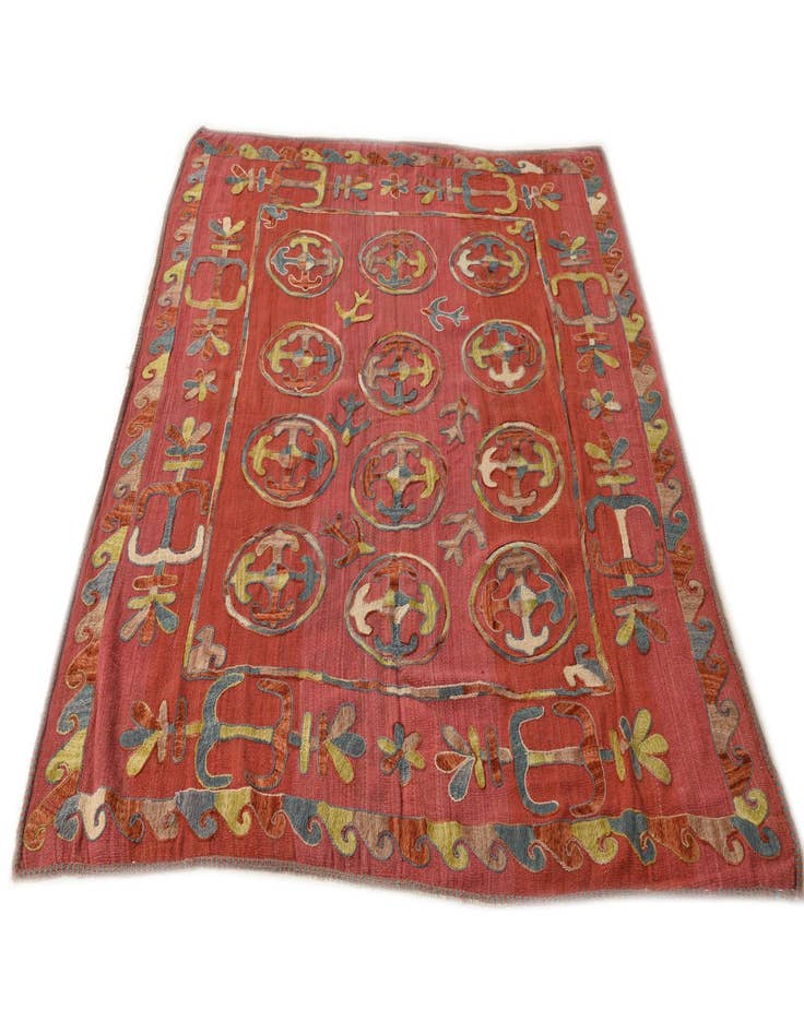 Detail image of 5' 7 x 6' 6  Hand Woven Kilim Suzani Wool Rug