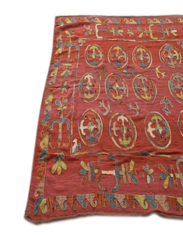 Detail image of 5' 7 x 6' 6  Hand Woven Kilim Suzani Wool Rug