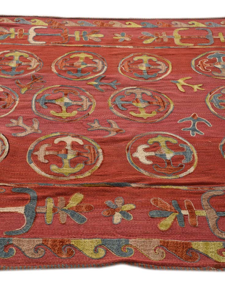 Detail image of 5' 7 x 6' 6  Hand Woven Kilim Suzani Wool Rug